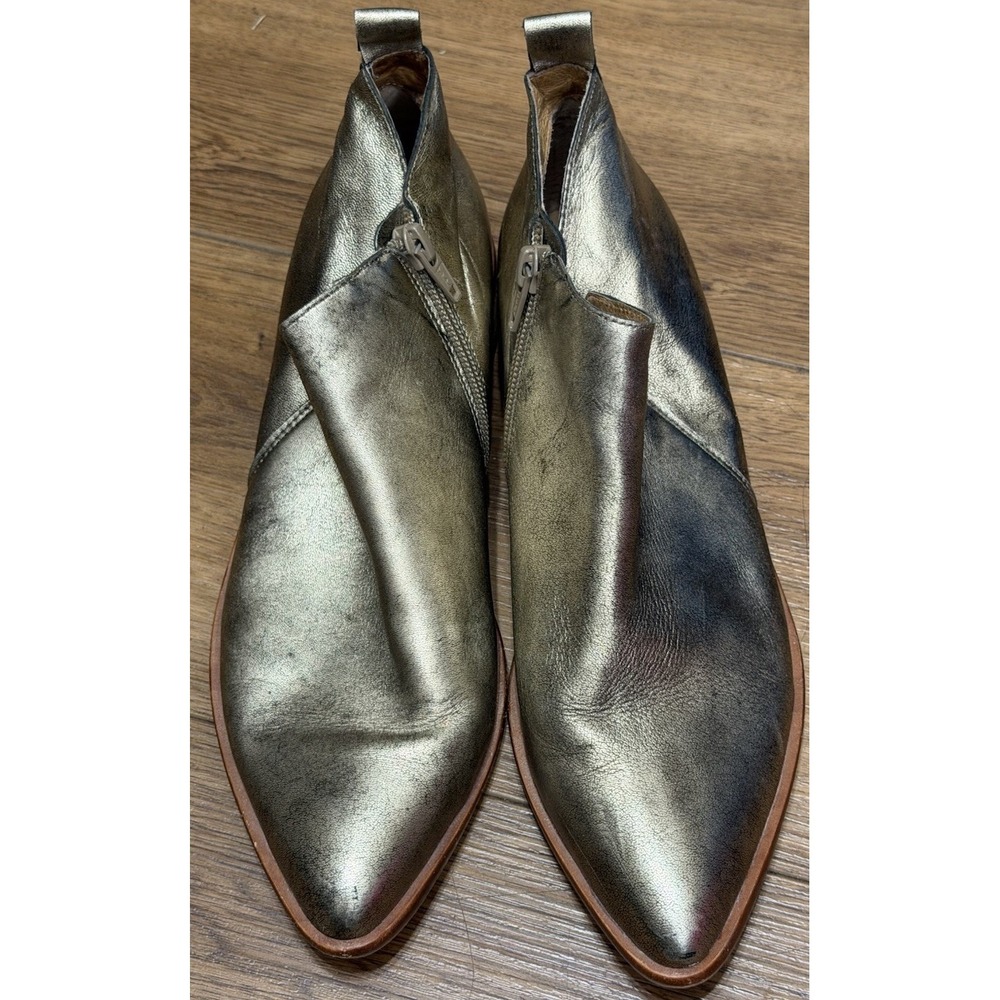 Corso Como Ankle Boots 7.5 Pointed Toe Boho Western Country Metallic Leather